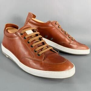 HESCHUNG Size 9 Brown Leather Low Top Sneakers